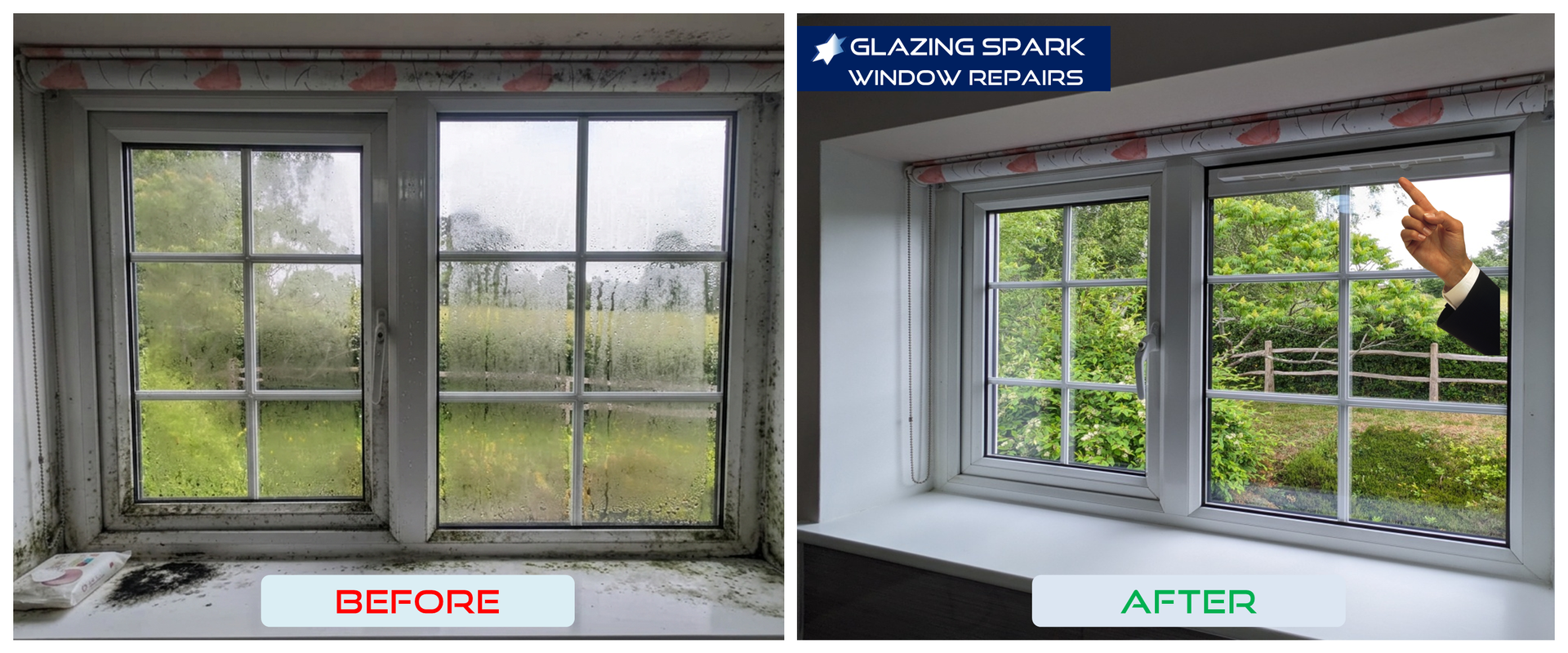 The Glass Vent fitted into a new glass unit on an existing UPVC window