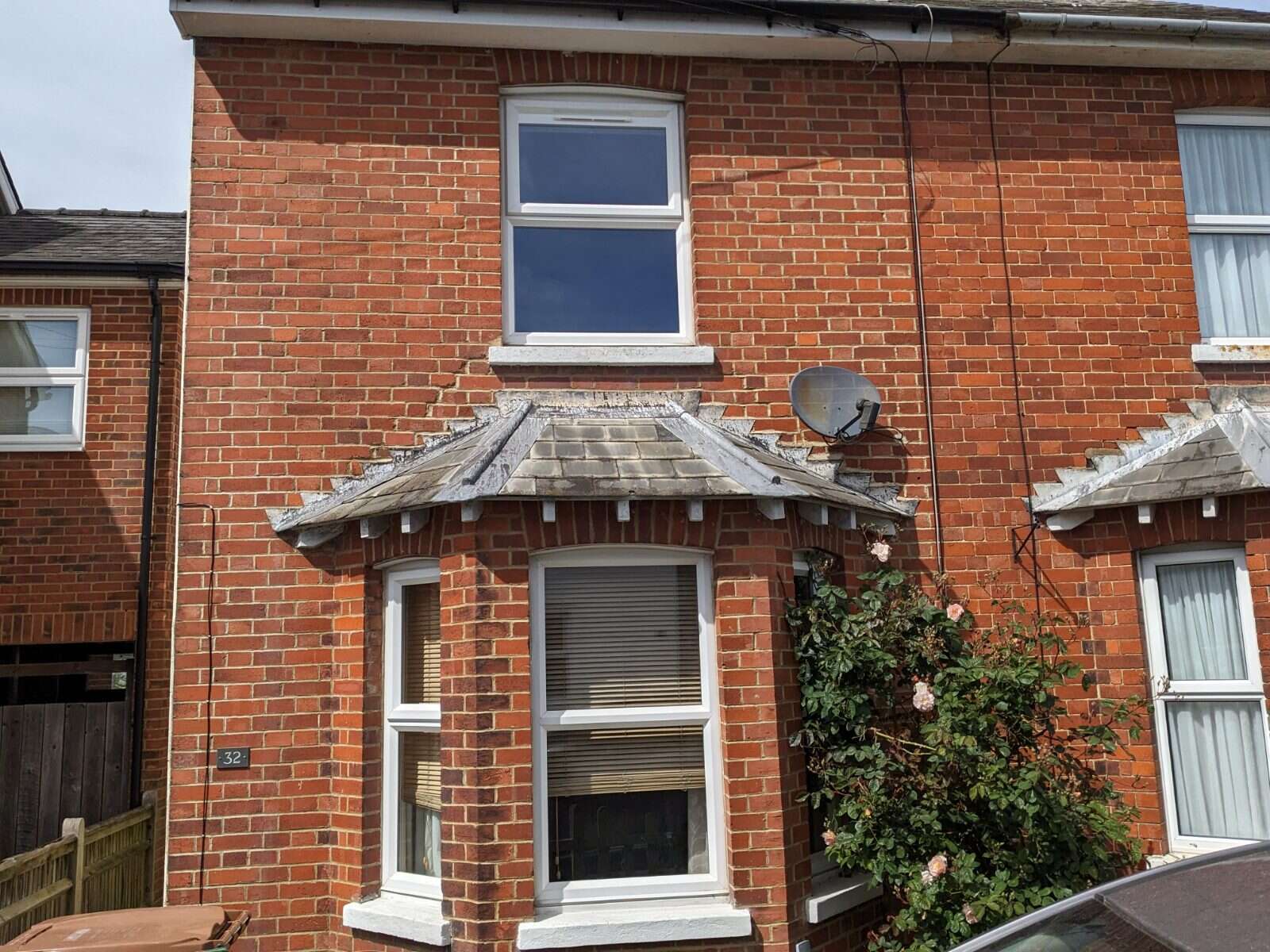 Bay-fronted red-brick period home with Glass Vents retrofitted to the existing windows